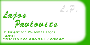 lajos pavlovits business card
